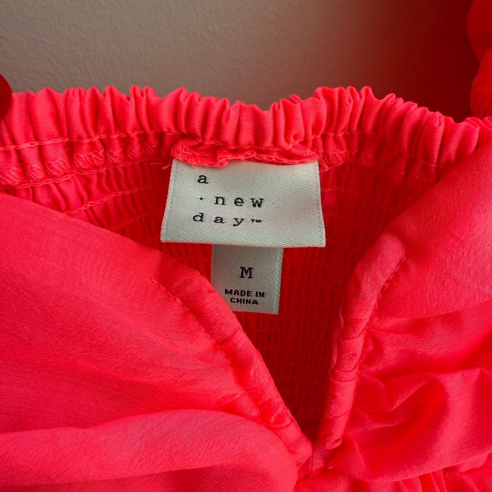 Target Viral Puff Sleeve Hot Pink Dress - Picture 2 of 3